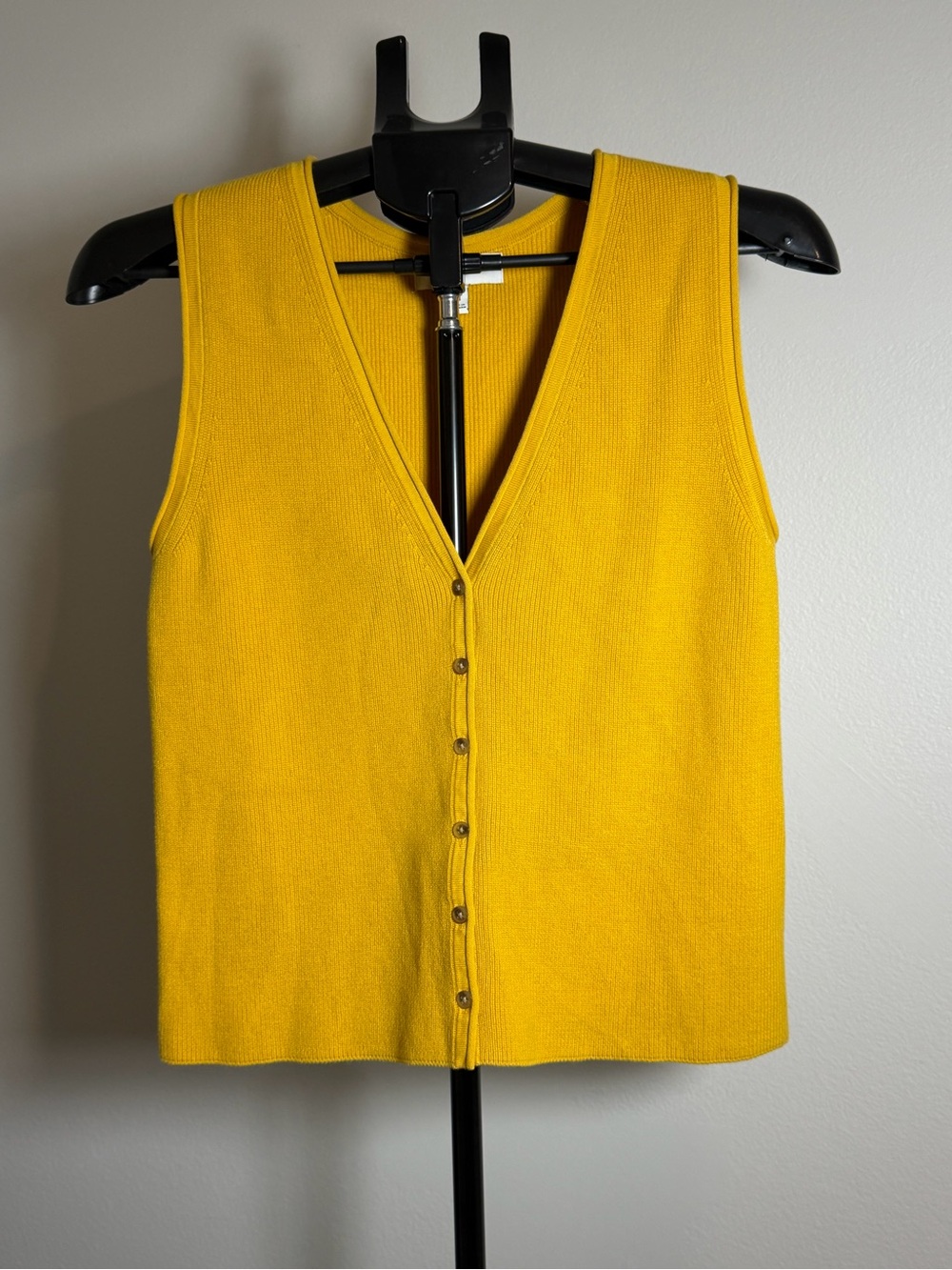 Yellow V-Neck Sleeveless Sweater Top